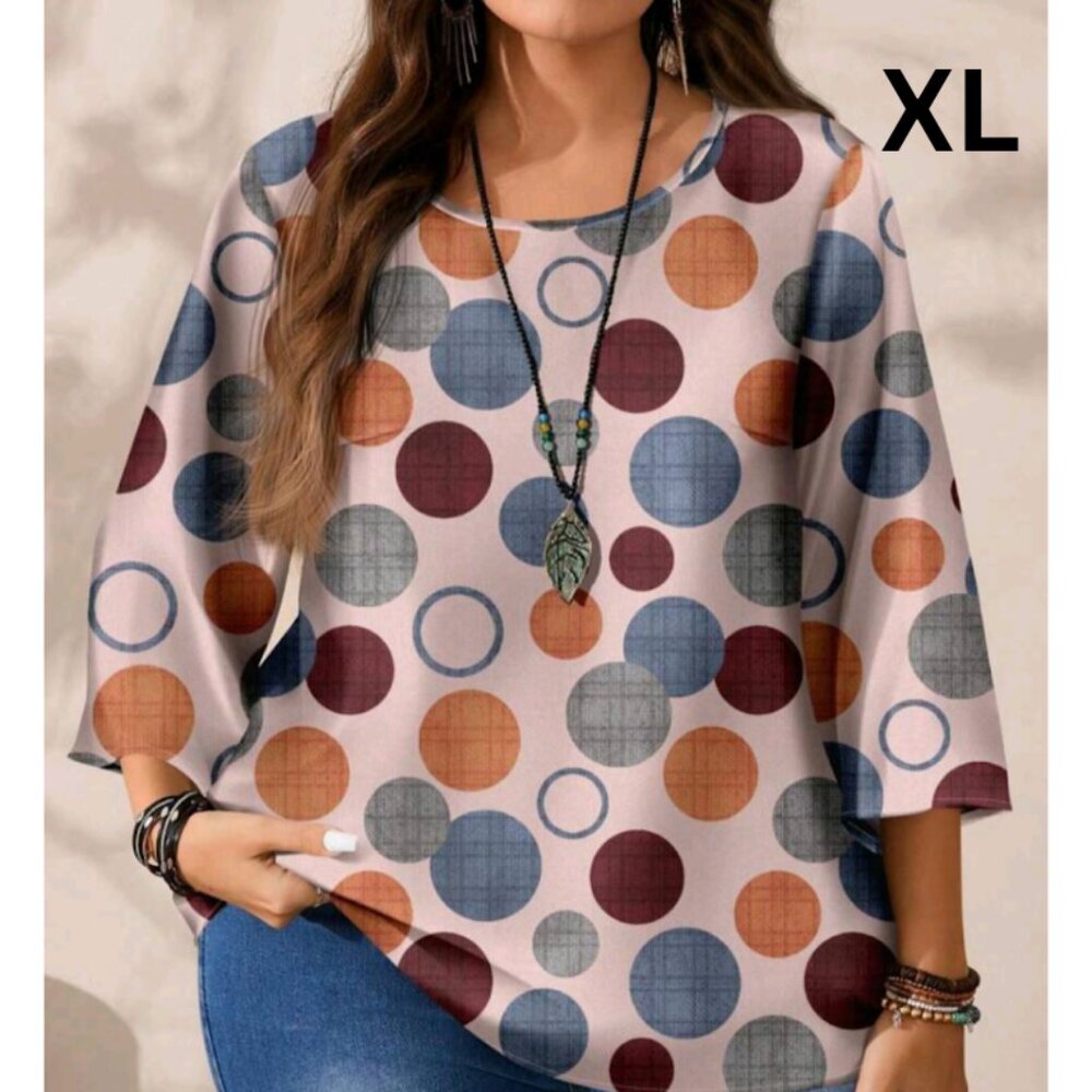 Emery Rose Women's Polka Dot Blouse - Multicolor